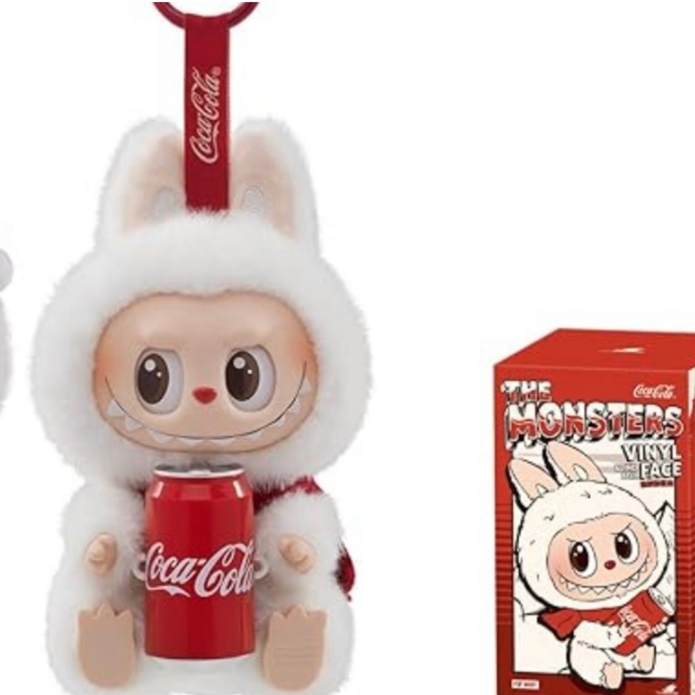Labubu Coca Cola Red and White Plush Doll with Accessories